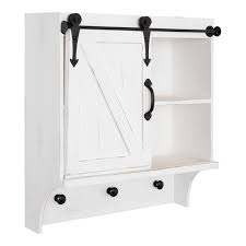 The hooks are also great for holding key chains and your pet's leashes. Kate And Laurel Cates Farmhouse Decorative Cabinet With Sliding Barn Door And 3 Knobs 18 X 8 X 20 White Shabby Chic Farmhouse Inspired Mail And Key Holder For Wall Walmart Com Walmart Com