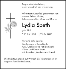 Traueranzeigen von Lydia Speth