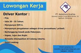 Hingga saat ini, holland bakery memiliki lebih dari 200 gerai di seluruh indonesia yang tersebar di jakarta, bandung, surabaya, lampung, batam, pekanbaru, makassar, bali, balikpapan, dan manado. Lowongan Kerja Supir Driver Di Pt Muliaform Grafindo Juli 2019 Loker Swasta