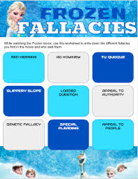 Frozen Movie Fallacies Worksheet Critical Thinking Fallacies Which Include Red Herring Ad Hominem Tu Critical Thinking This Or That Questions Ela Writing