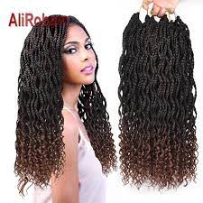 Find More Box Braids Information About Alirobam Curly End Box Braid Ombre Brown Or Burgundy Crochet Br Box Braids Styling Box Braids Hairstyles Long Box Braids