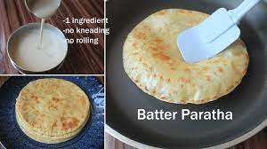 Plain Paratha With Liquid Dough Roti Paratha Chapathi Using Wheat Flour Batter Youtube Paratha Indian Snack Recipes Roti