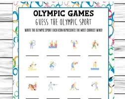 Play or print these olympic quiz questions and answers questions and answers tests. Summer Olympics Game Etsy