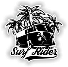 surf rider van sticker for bumper laptop car suitcase truck etsy in 2021 vans stickers surfing illustration