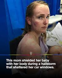 Mother shields baby from hailstorm in Queensland