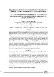 Yang bertandatangan di bawah ini kami : Pdf Eksistensi Bantuan Hukum Terhadap Prajurit Tni Sebagai Pelaku Tindak Pidana Dan Praktiknya The Existence And Practice Of Legal Assistance To Indonesian National Armed Forces Personnel As Criminal Offender