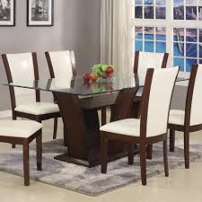 Rokane dining table and chairs (set of 7). Belfort Essentials Camelia White Rectangular Dining Table With Glass Top Belfort Furniture Dining Tables