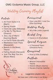 A Playlist Suggestion For The Wedding Ceremony Just To Give An Idea Of How Many Songs Should Pick Wedding Ceremony Music Wedding Ceremony Songs Ceremony Songs