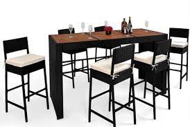 https www manomano fr salon de jardin ensemble table chaise bar polyrotin bois acacia salon de jardin 3499905 table et chaises meubles de patio table bar