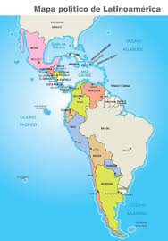 Latin america is the portion of the americas comprising countries where romance languages—languages that derived from latin—such as spanish, portuguese, and french, are predominantly spoken. Mapa Politico De America Latina Mapa De America Latina Mapa De America Mapa Politico