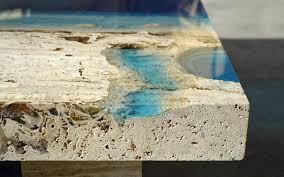 New Marble And Resin Lagoon Coffee Tables By Alexandre Chapelin Coffee Table Colossal Art Travertine Marble