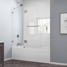 Maybe you would like to learn more about one of these? Dreamline Aqua Lux 58 In H X 48 In To 48 In W Frameless Hinged Brushed Nickel Bathtub Door Lowes Com Shower Doors Tub Shower Doors Shower Tub
