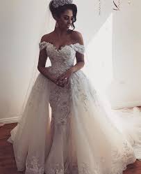 Off The Shoulder Wedding Dress With Overlay Skirt Detachable Wedding Dress Ball Gowns Wedding Off Shoulder Wedding Dress