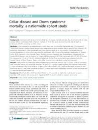Norwegian Institute Of Public Health Open Repository Celiac Disease And Down Syndrome Mortality A Nationwide Cohort Study