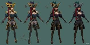 4 Version Of Captain Skin For Miss Fortune Miss Fortune Fan Art League Of Legends Characters