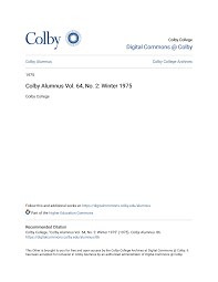 Colby Alumnus Vol. 64, No. 2: Winter 1975