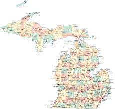 Michigan Map With Cities And Counties Cities Of Michigan Map