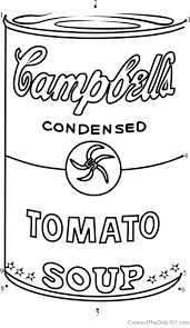 This paper focuses on such works as scull and campbell's soup cans, created by basquiat and warhol respectively.campbell's soup cans is a collection of cans that depict the various soup flavors offered by a food producing company of that time.scull is a magnificent piece of art that depicts an incomplete. Campbell S Soup By Andy Warhol Dot To Dot Printable Worksheet Connect The Dots