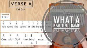 What A Beautiful Name Hillsong Worship Kalimba Tabs And Tutorial Youtube