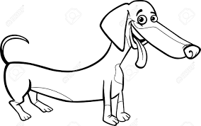 Black And White Dachshund Drawing Stock Vector Retro