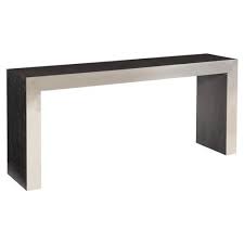 Shop wayfair for the best console table 16 inches deep. Dean Modern Masculine Silver Metal Brown Oak Wood Console Table In 2021 Wood Console Table Wood Console Console Table