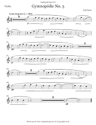 free gymnope no 3 sheet piano