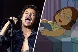 Meme crying while listening to music cartoon. Reactions To Falling By Harry Styles