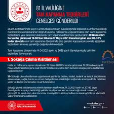 İçişleri bakanlığı, 81 i̇l valiliğine tam kapanma tedbirleri konulu genelge gönderdi. Tam Kapanma Tedbiri Hakkinda Tum Detaylar Fatso Haberleri