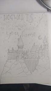 Download a free printable outline of this video and draw along with us: Hogwarts Castle Hogwarts Castle Drawing Hogwarts Painting Hogwarts Drawing