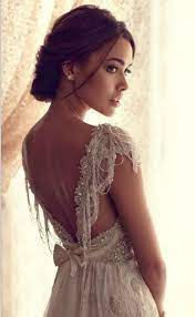 Boho Chic Anna Campbell Wedding Dress Short Sleeve Wedding Dress Draped Wedding Dress