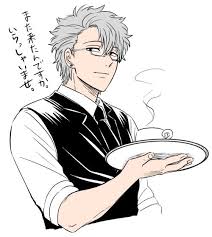 gintama sakata gintoki butler glasses 銀魂 イラスト イラスト アニメ 銀魂