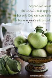I am very pleased with high. Inspiring Quote Only God Can Count The Number Of Apples In A Seed Celebrating Everyday Life With Jennifer Carroll Fruit Quotes Apple Quotes Apple