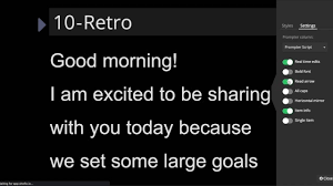 Different settings can be chosen, like: Prompter Shoflo