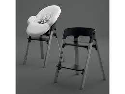Chaise Steps Assise Noire Pieds En Bois De Chene Noir Chaise Haute Chaise Evolutive Chaise Haute Design