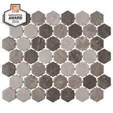 Natural hexagon shell mosaic mother of pearl kitchen backsplash bathroom tile. Lifeproof Quartzite Multi Grey 10 Inch X 12 Inch X 6 Mm Ceramic Hexagon Mosaic Tile 0 81 The Home Depot Canada