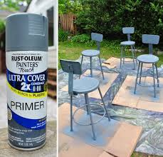 Spray Painting Metal Kitchen Stools A Happy Turquoise Color Young House Love Metal Stools Makeover Metallic Spray Paint Metallic Painted Furniture