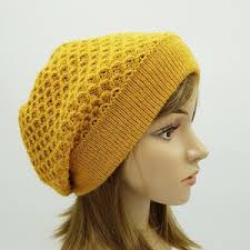 Alpaca Slouchy Beret Dread Tam Winter Hat in Natural and Camel