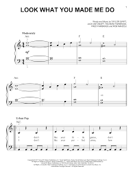 Taylor Swift Look What You Made Me Do Sheet Music Pdf Notes Chords Pop Score Easy Piano Download Printable Sku 188403