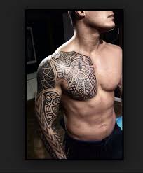 Chest Arm Sleeve Polynesian Tattoo Tribal Tattoos For Men Tribal Tattoos Cool Tribal Tattoos