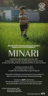 Water celery, minaɾi) is a 2020 american drama film written and directed by lee isaac chung. Minari Live Screening And Q A
