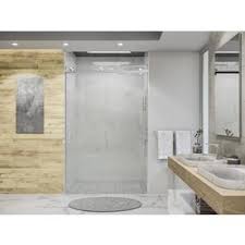 Holcam Eclipse 45 48 X 76 Shower Bypassing Barn Door Frameless Brushed Nickel Ecbsebnclhs4876 In 2019 Frameless Sliding Shower Doors Shower Doors Bathtub Doors