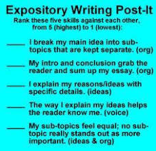 A Great Self Assessment Tool To See What Students Put The Most Stock In Expository Writing Writing Lessons Writing Instruction