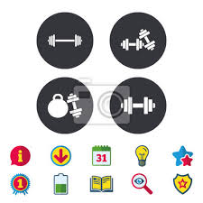 Hanteln Zeichnen Ikonen Fitness Sport Symbole Fitnessraum Trainingsgerate Fototapete Fototapeten Strongman Weightlift Langhantel Myloview De