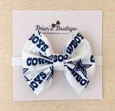 Dallas Cowboys Clip Or Headband Football Bow Cowboys Fabric Bow On White Elastic Headband O Dallas Cowboys Baby Clothes Dallas Cowboys Outfits Baby Hair Bows