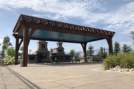 Funny, the client never got on board. A Timberkit Super Heavy Pergola And Two 14 X14 Motorized Canopies Provide Shade And Rain Protection In T Pergola Plans Roofs Rustic Pergola Backyard Pergola