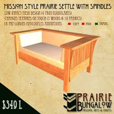 Second Life Marketplace Mission Prairie Style Settle Loveseat With Spindled Sides Mesh