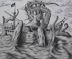 How to draw a kraken. Kraken Drawing By William Pullaro Jr