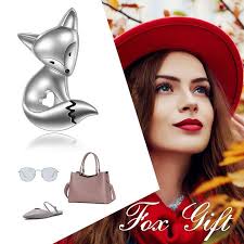 Boucles d'oreilles à tige en argent sterling avec renard