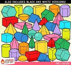 Black And White 3d Shapes Clip Art 3d Shapes Clipart Clip Art Geometry Clipart 3d Shapes