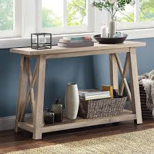 Cozayh 42 industrial farmhouse console table, warm brown vintage rustic style sofa table for hallway, entryway, living room, kitchen w/deep drawers and lower shelves 4.6 out of 5 stars 30 $164.99 $ 164. Better Homes Gardens Granary Modern Farmhouse Console Table Multiple Finishes Walmart Com Walmart Com